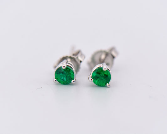 Small but Mighty Top Quality Emerald Stud Earrings