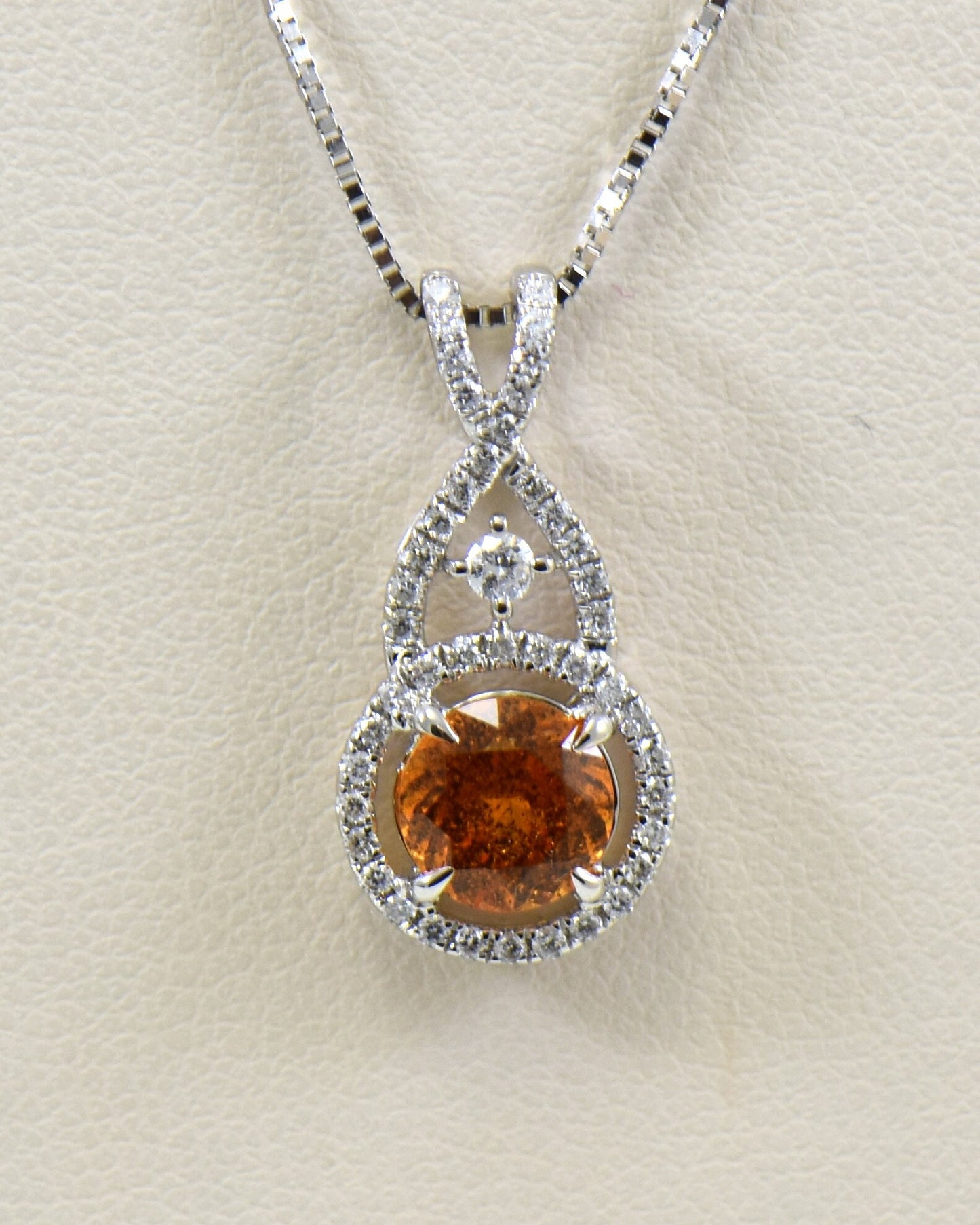 Spessartite Halo Pendant- Rare Orange Garnet