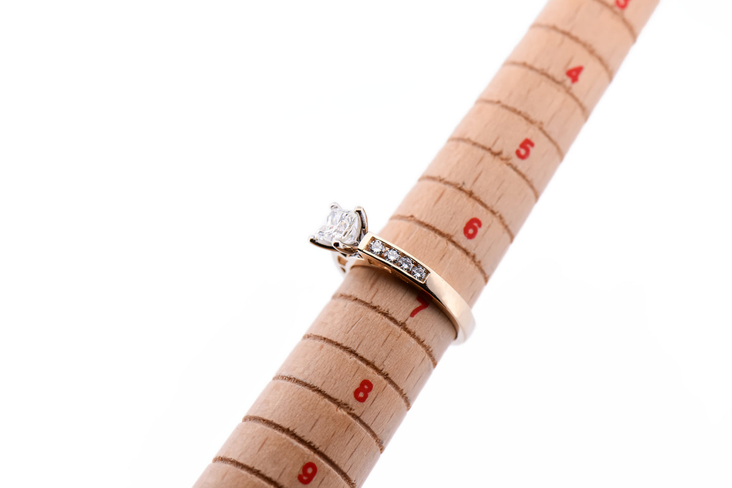 Square Princess Cut Diamond Engagement Ring with Channel Set Accents