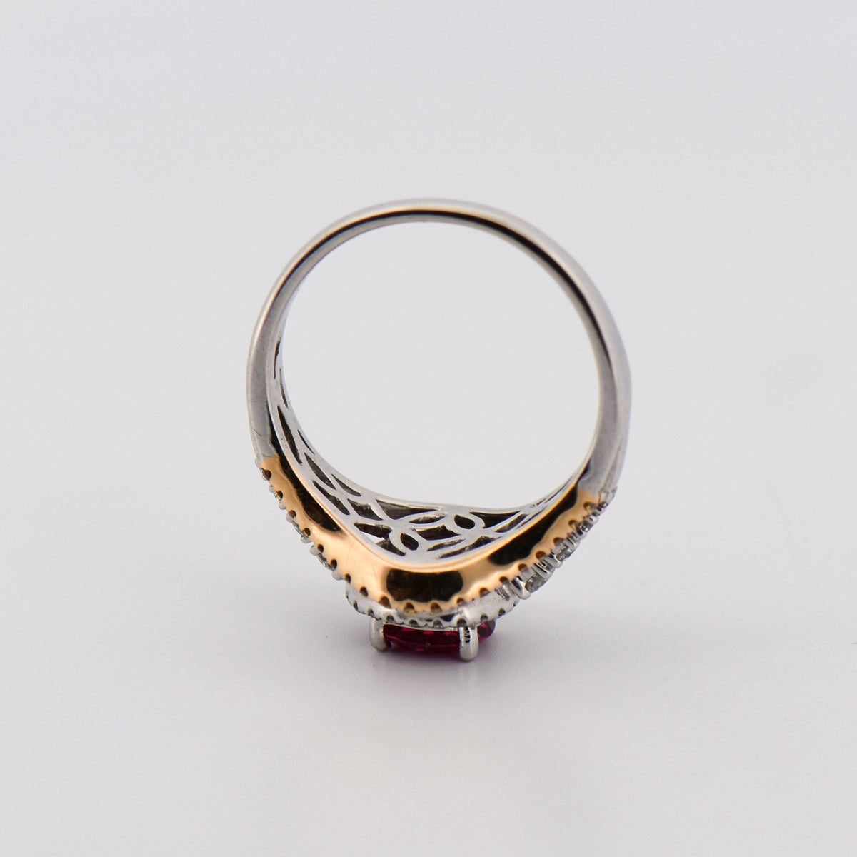 Neon Tanzanian Mahenge Pink Spinel & Yellow Diamond Ring
