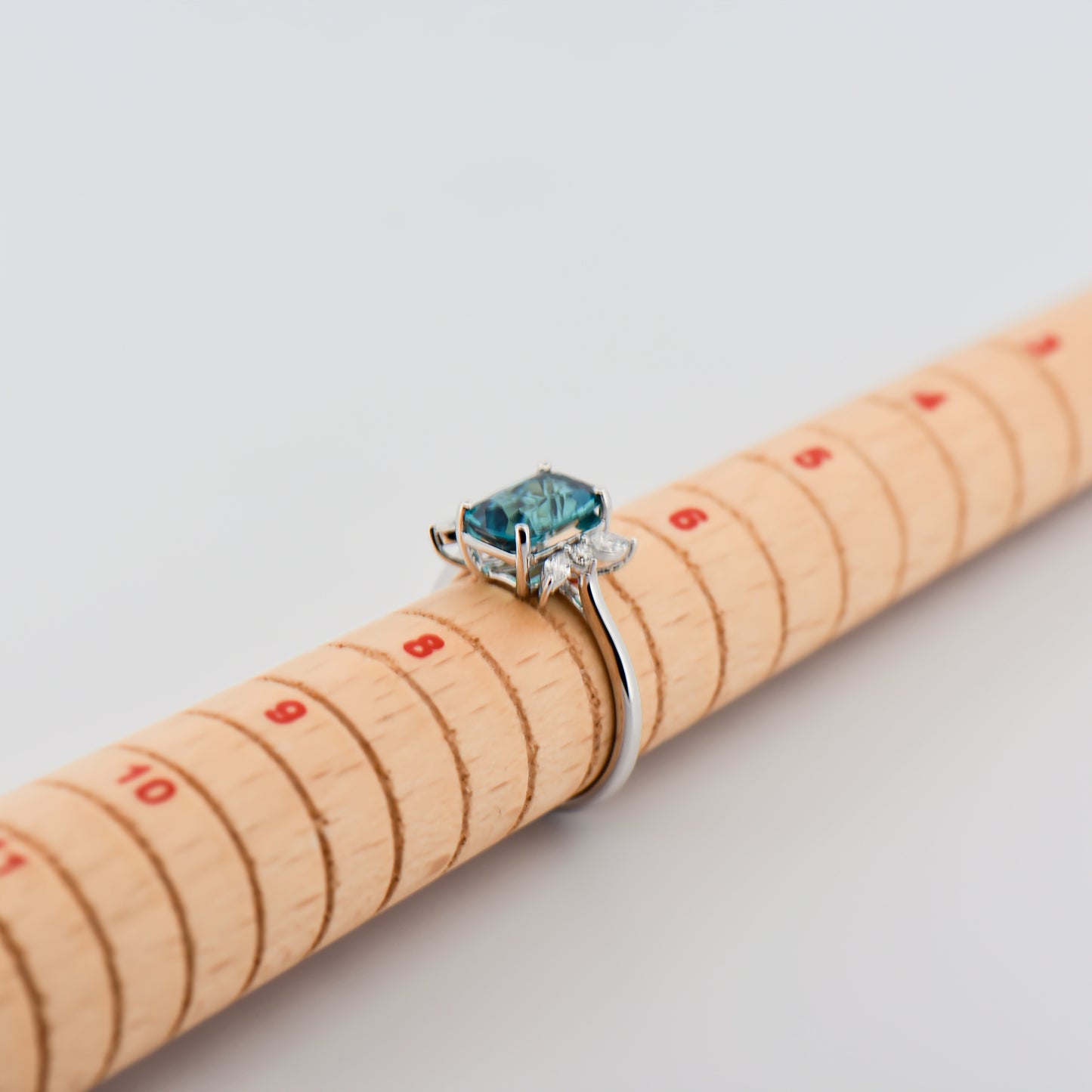 Indicolite Tourmaline and Diamond Ring in White Gold