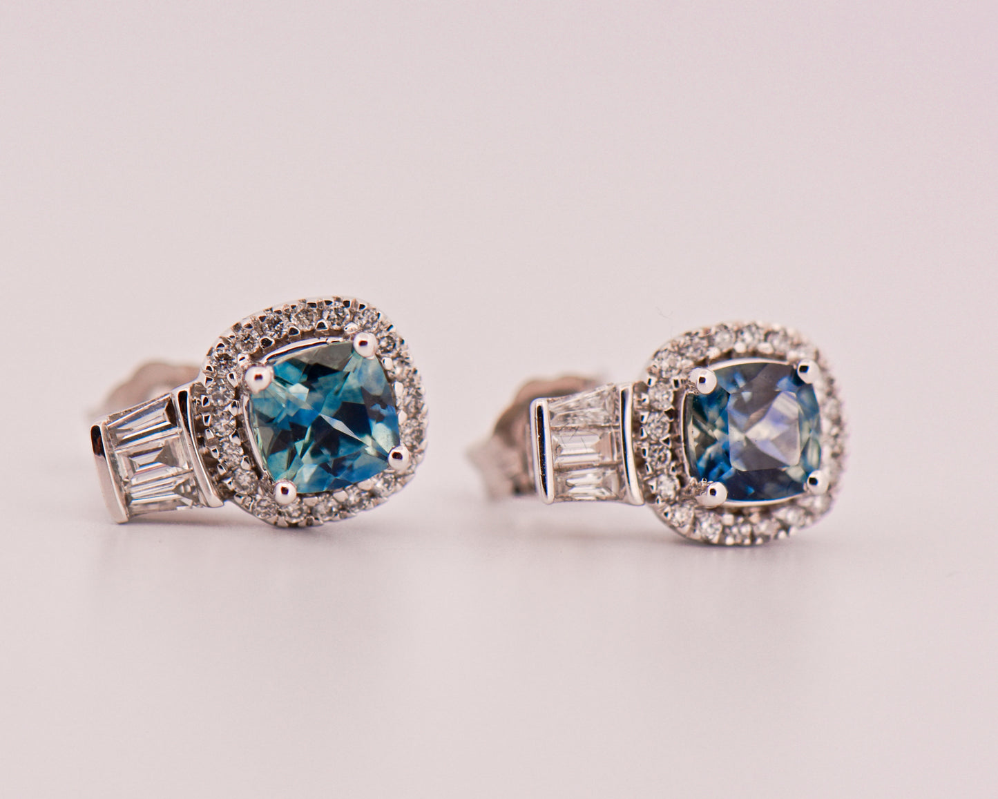 Teal Montana Sapphire Pendant & Earring Set