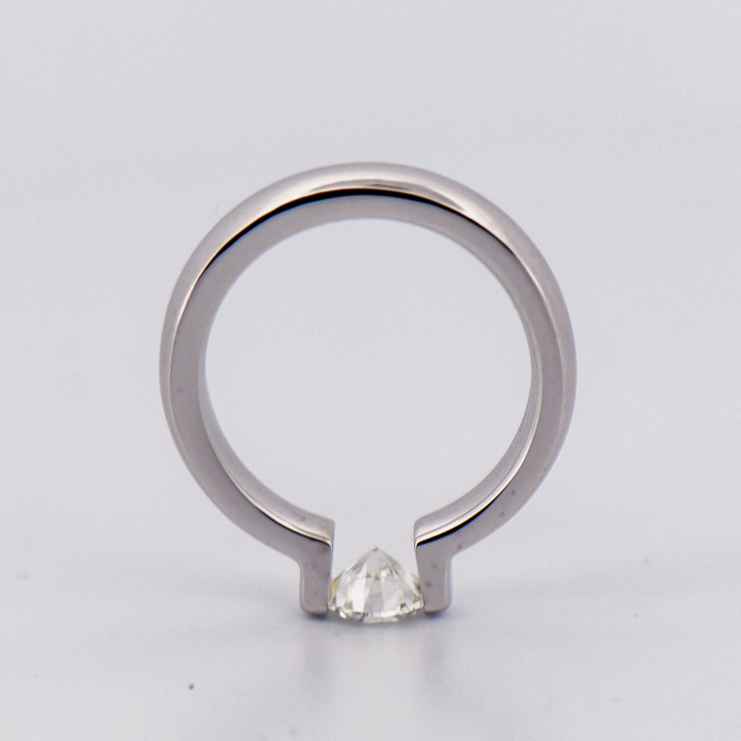 Tension Set Diamond Engagement Ring in White Gold