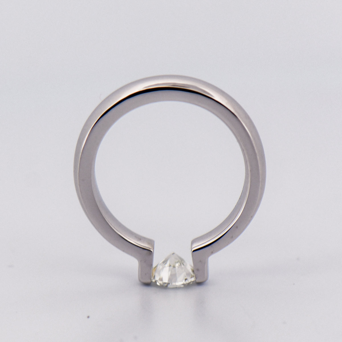 Tension Set Diamond Engagement Ring in White Gold
