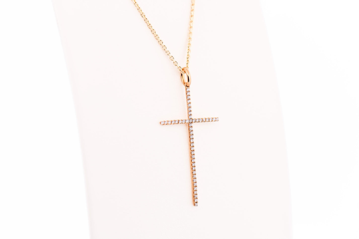 Thin & Modern 18k Yellow Gold Diamond Cross Pendant
