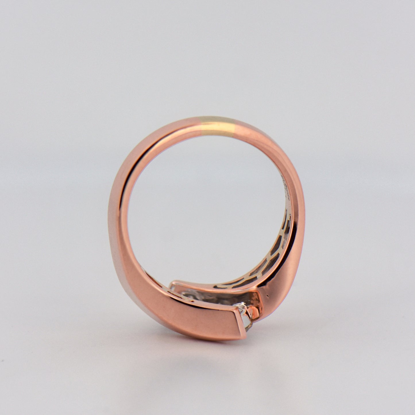 Three-Stone Diamond Channel Ring in Rose Gold