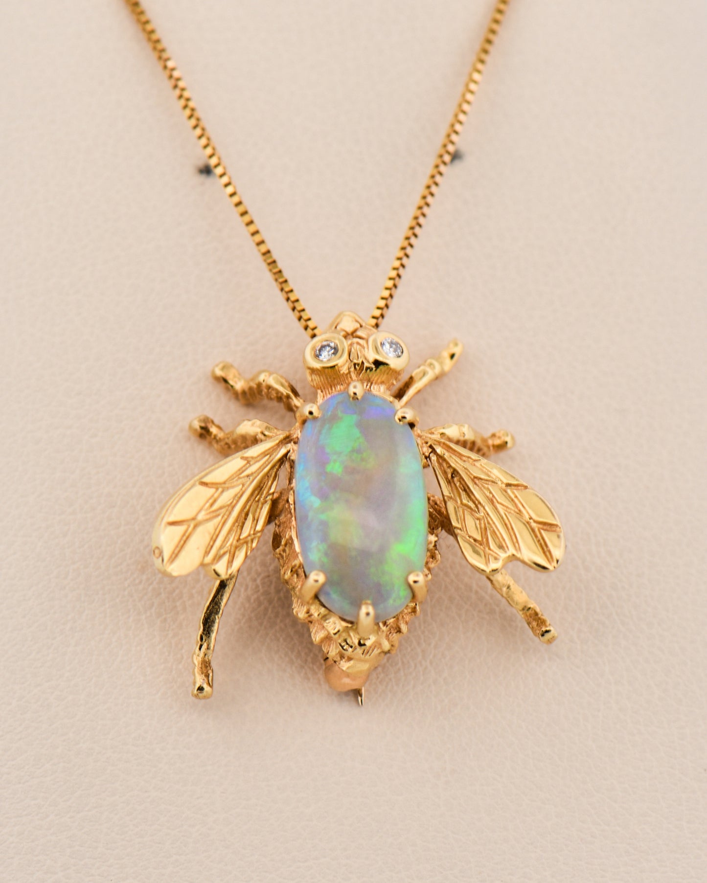 Vintage Bee Brooch with Australian Opal