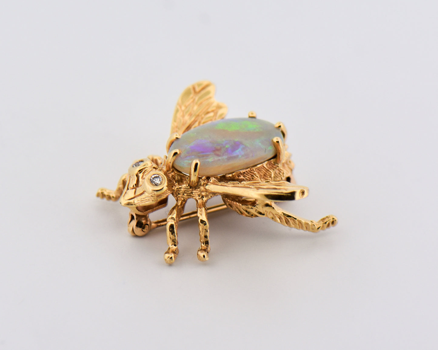 Vintage Bee Brooch with Australian Opal