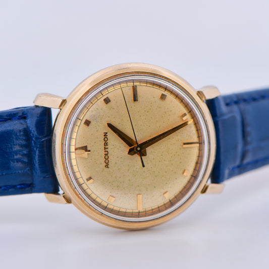 Vintage Bulova Accutron Wristwatch with Blue Strap