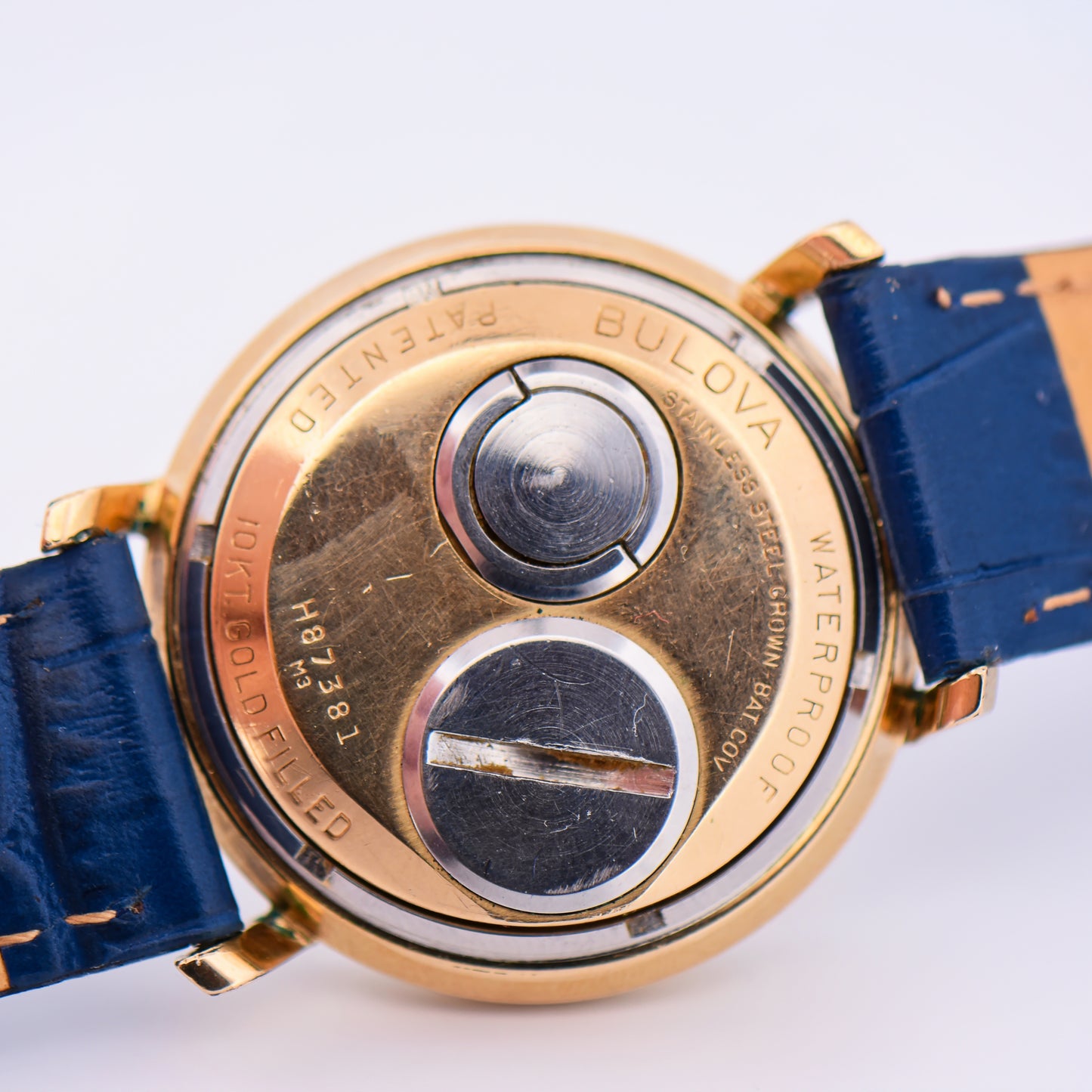 Vintage Bulova Accutron Wristwatch with Blue Strap
