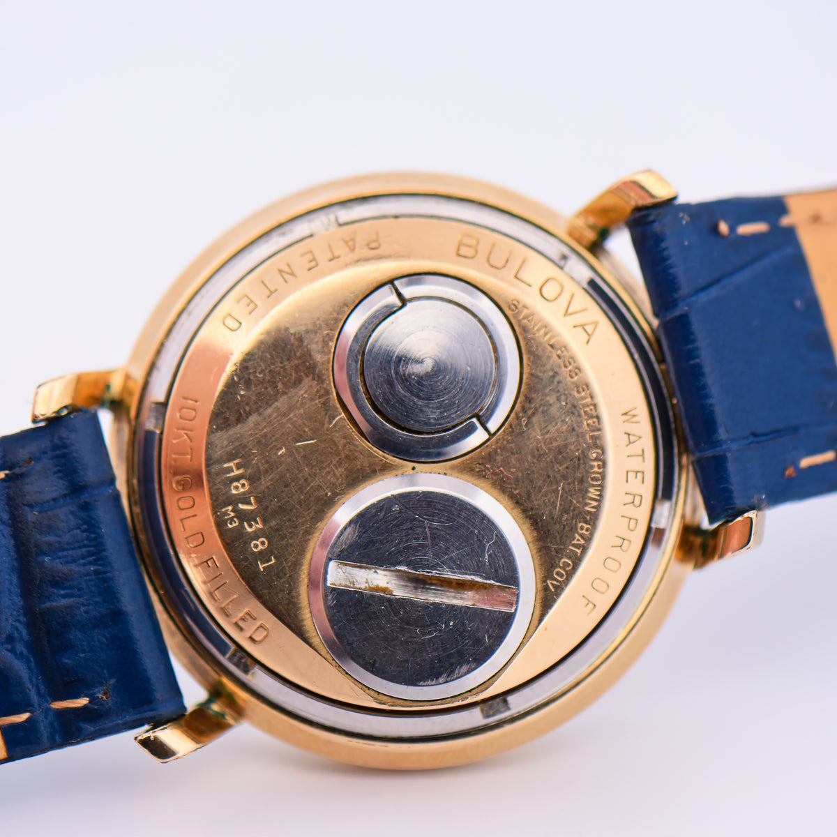 Vintage Bulova Accutron Wristwatch with Blue Strap
