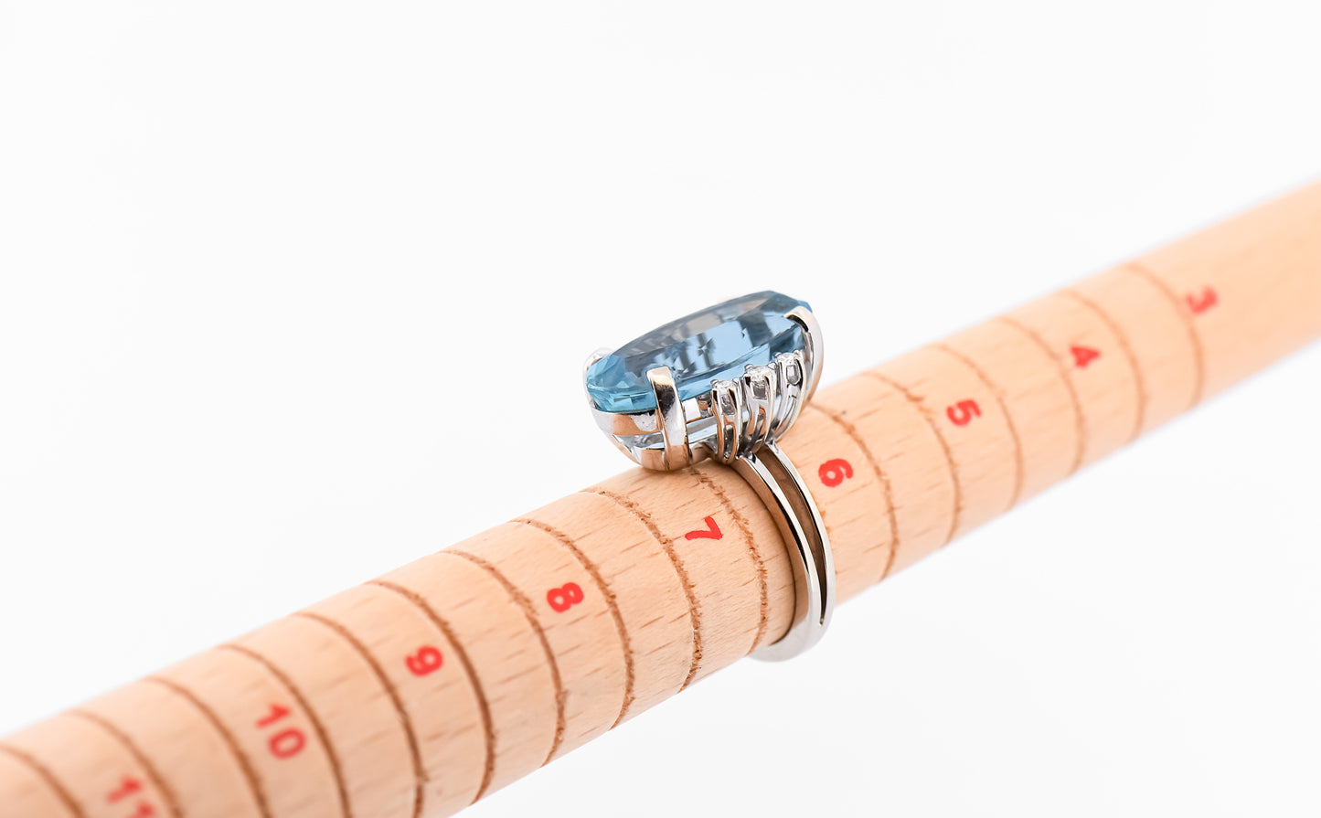 Vintage Cocktail Ring with 10ct Oval Aquamarine & Diamonds