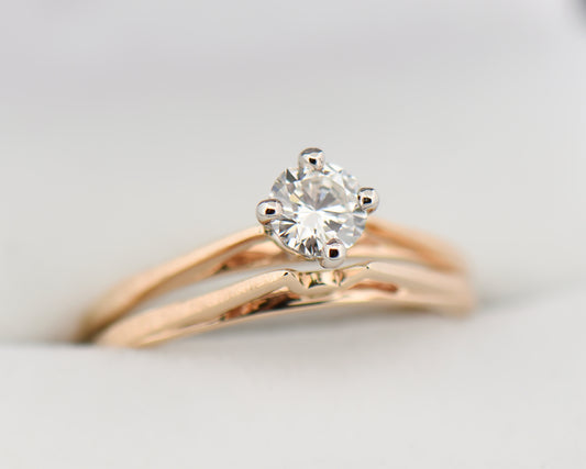 Vintage Diamond Wedding Set in Yellow Gold
