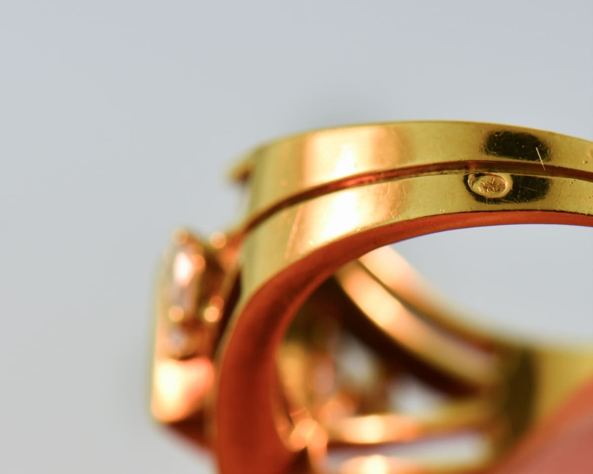 Vintage French 18k Gold & Mint Green Emerald Ring
