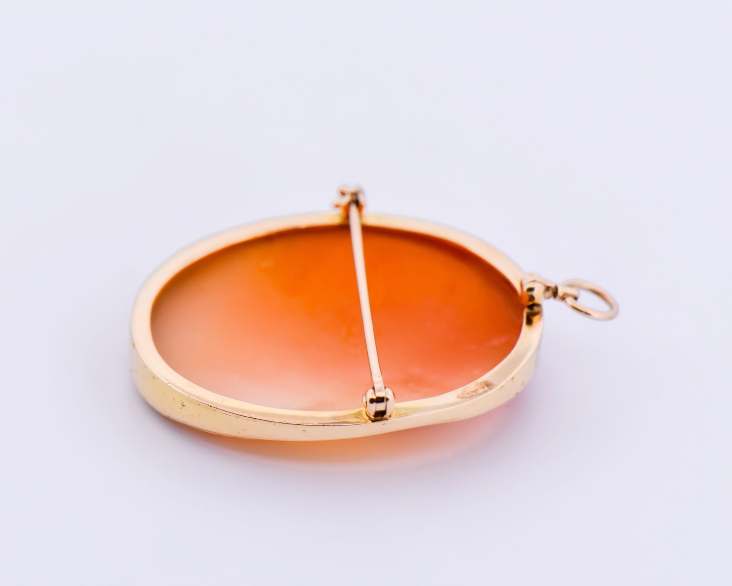 Vintage Shell Cameo Pin-Pendant in 14k Yellow Gold