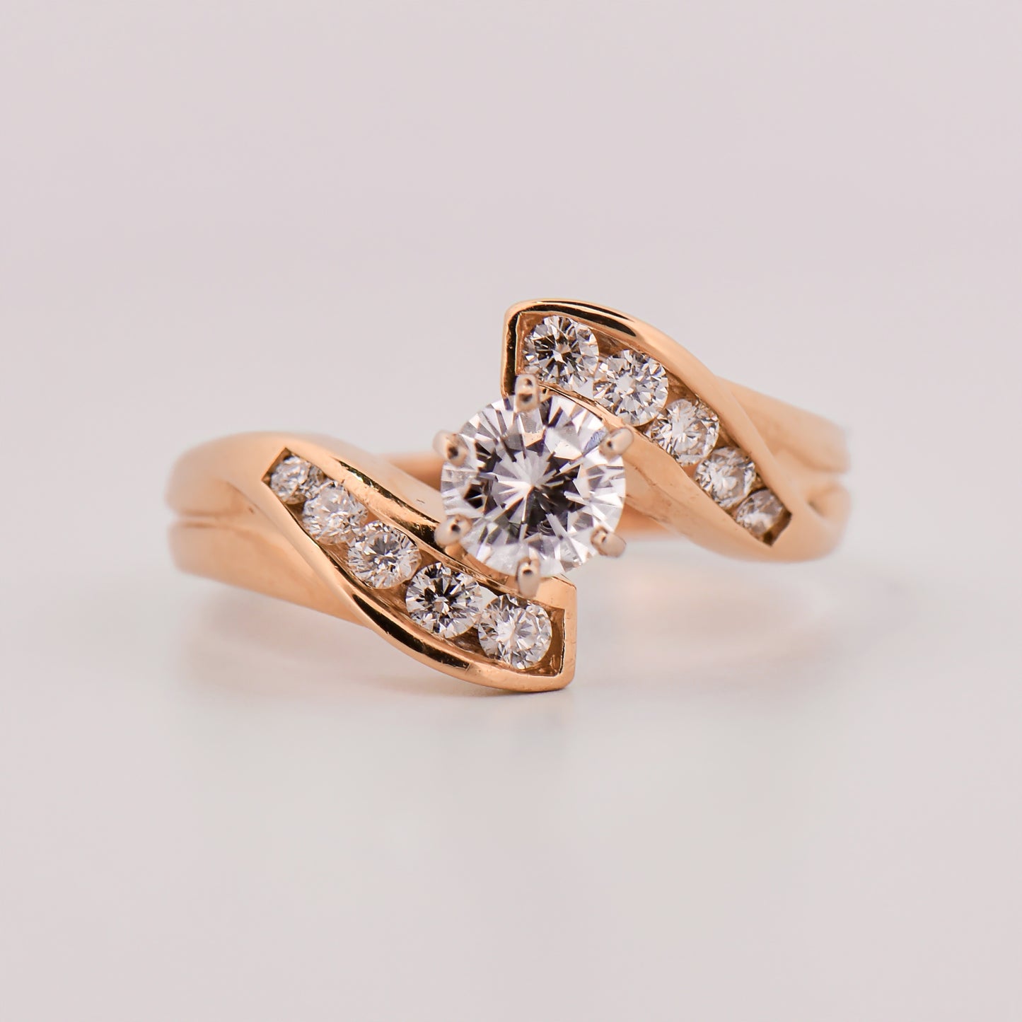 Vintage Bypass Diamond Ring in Yellow Gold