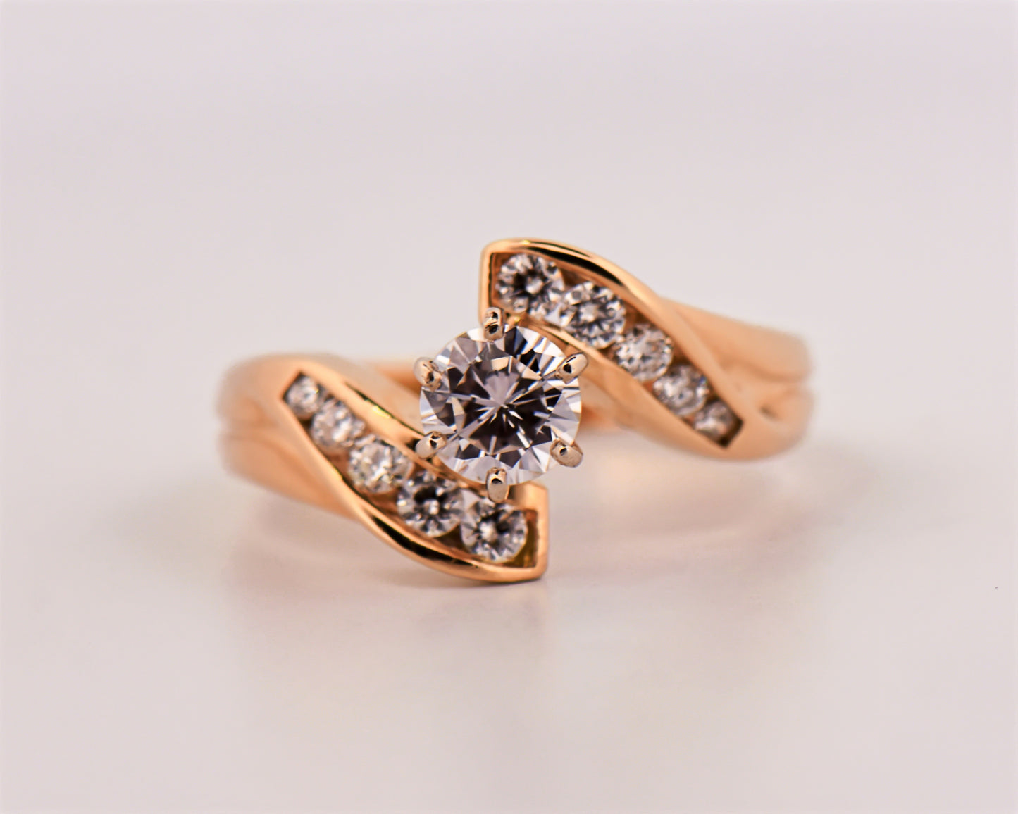 Vintage Bypass Diamond Ring in Yellow Gold