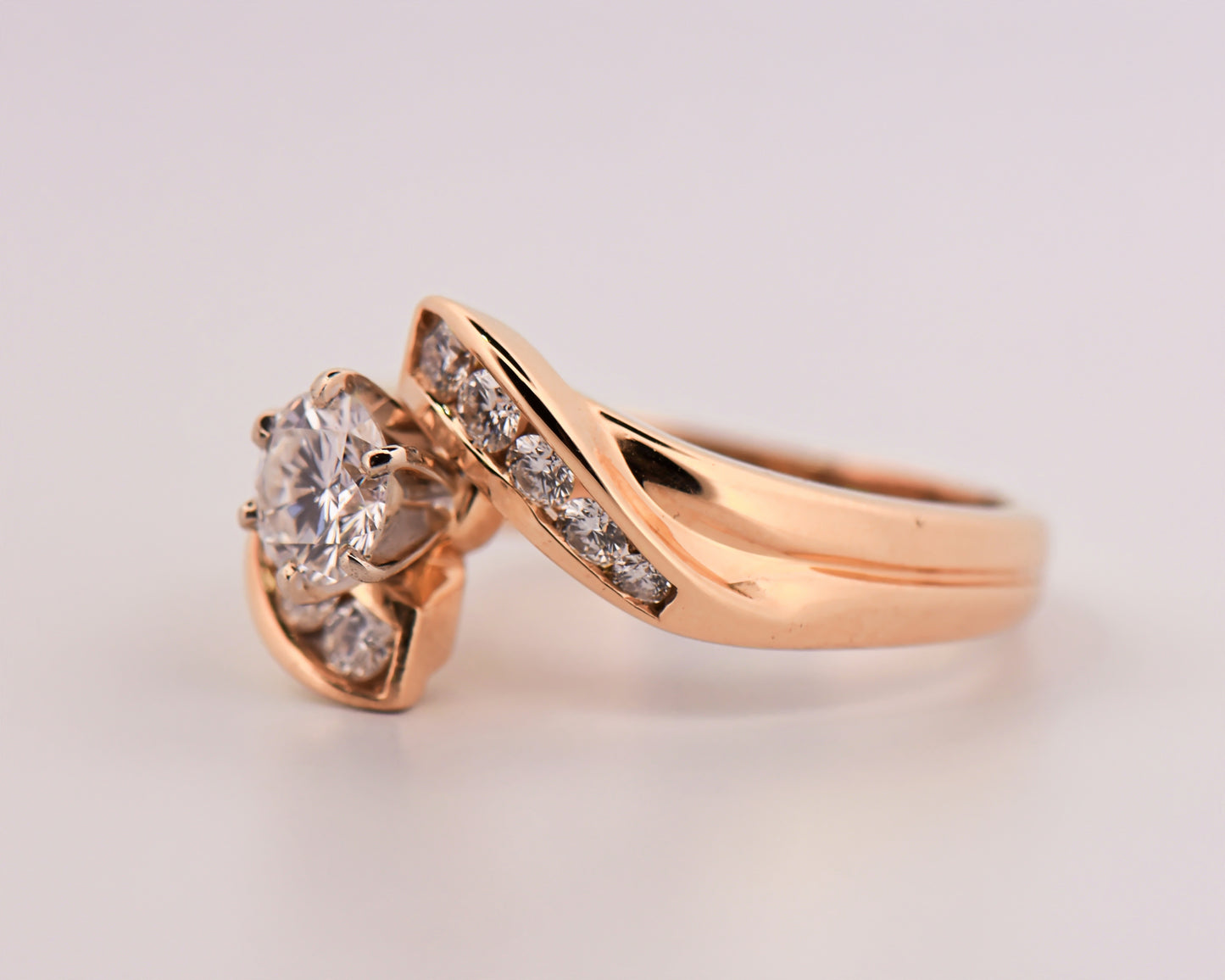 Vintage Bypass Diamond Ring in Yellow Gold