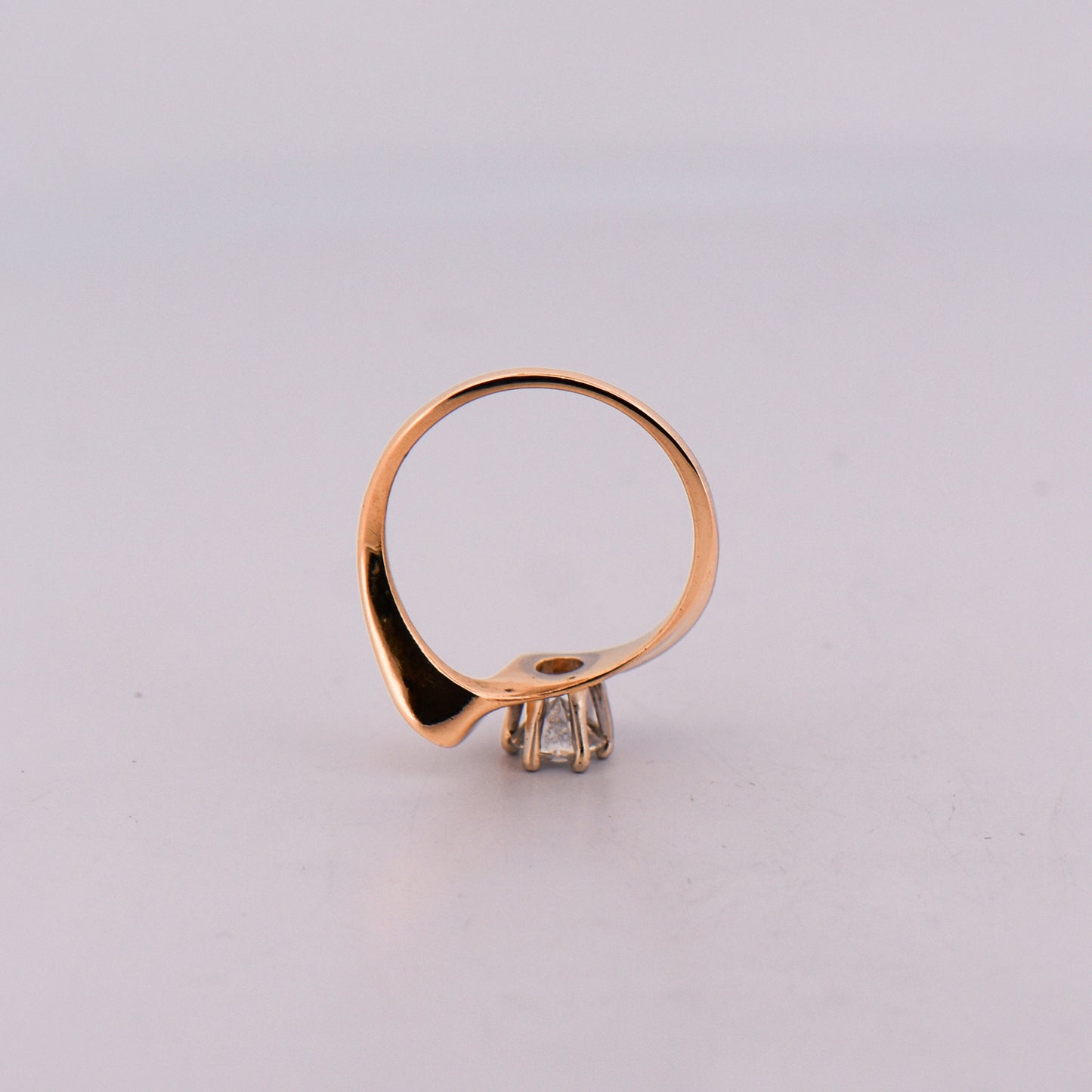 Artsy Mid-Century Gold & Diamond Engagement Ring
