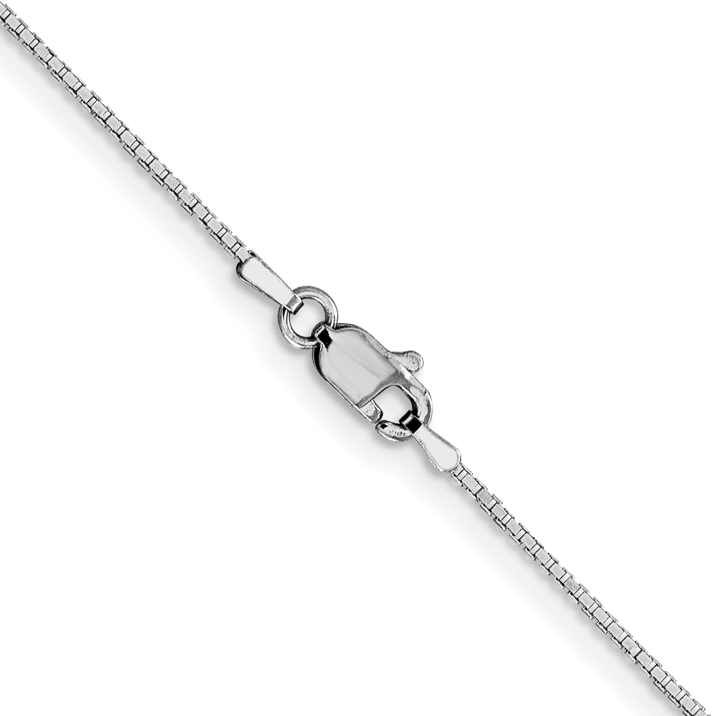 10k White Gold 1mm Box Chain