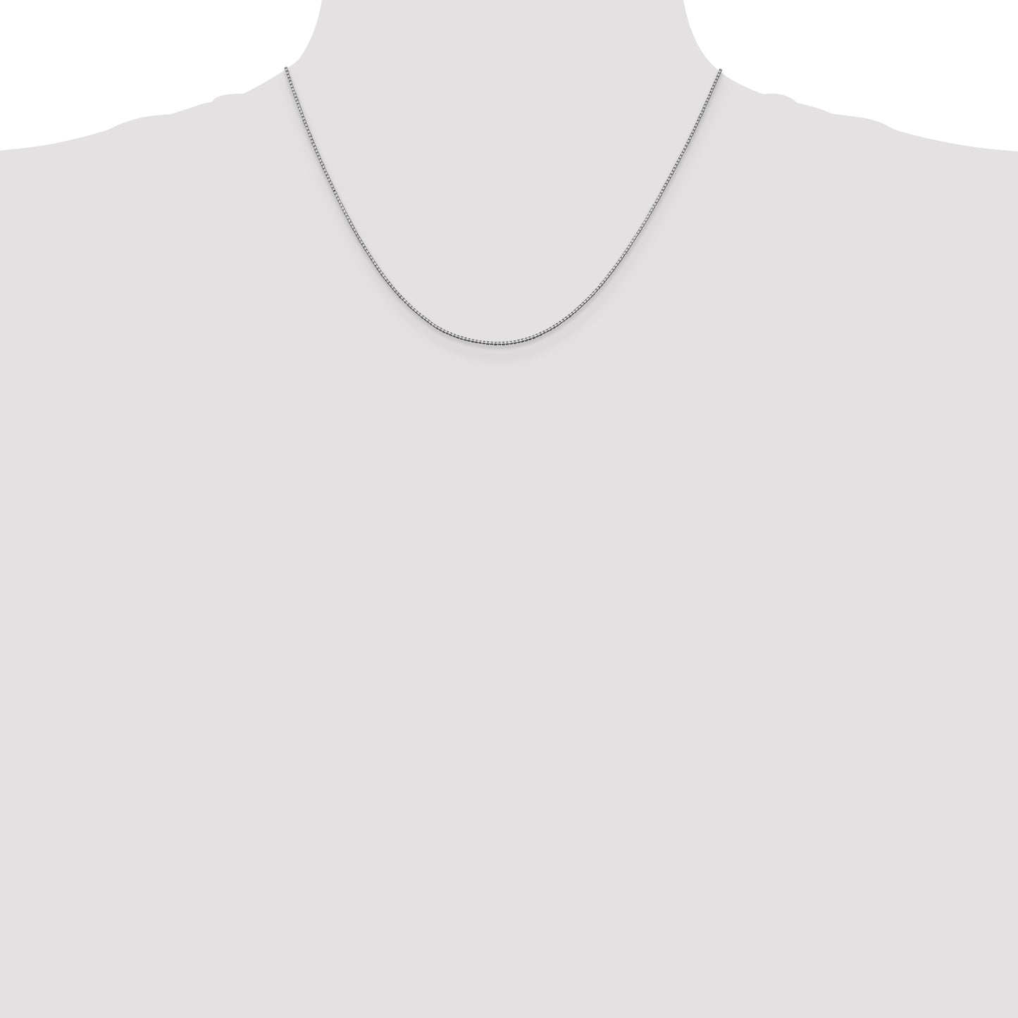 10k White Gold 1mm Box Chain