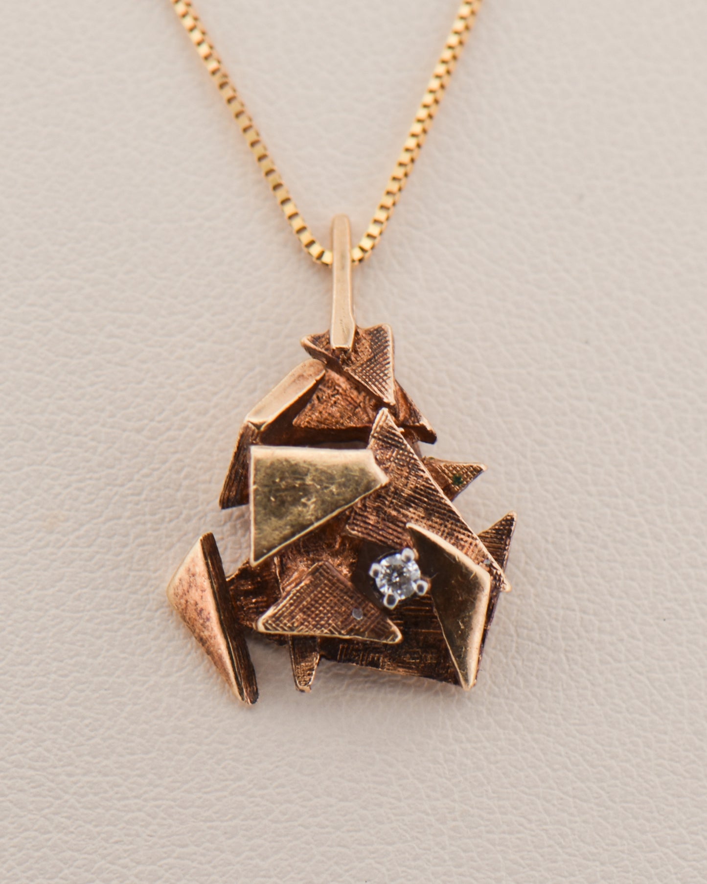 Brutalist Geometric Diamond Pendant