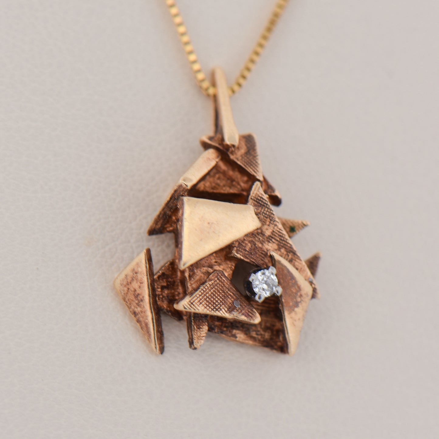 Brutalist Geometric Diamond Pendant
