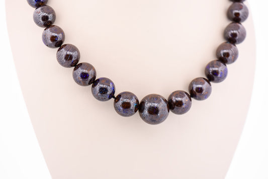 18" Australian Boulder Opal Bead Necklace - Opal in Ironstone Matrix