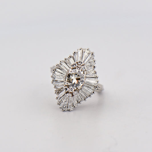 Amazing Diamond Cocktail Ring - Ballerina Style