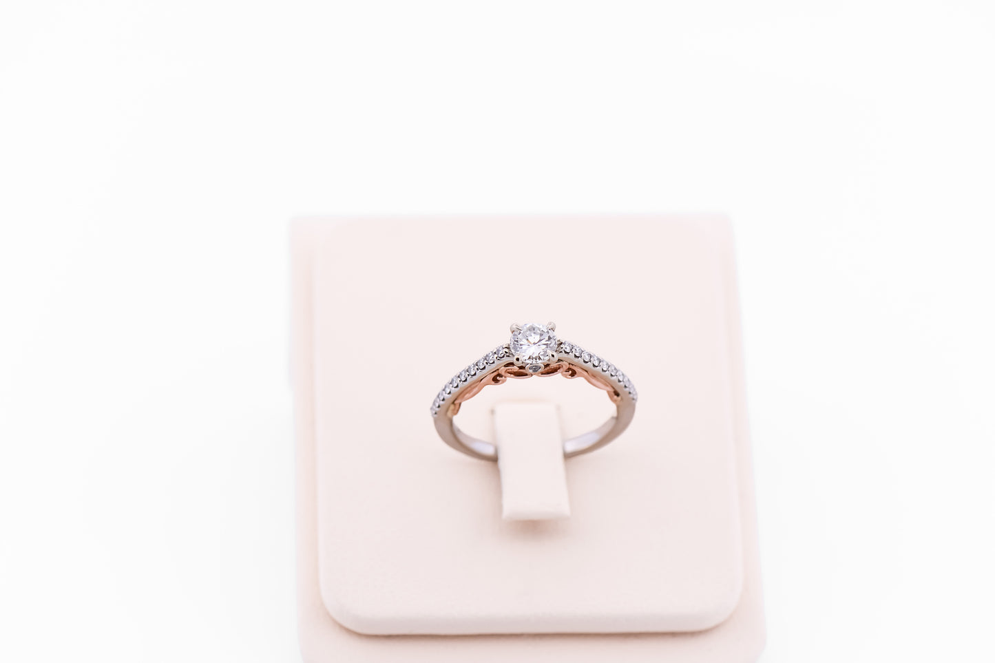 1/2ct Round Diamond Engagement Ring in Rose & White Gold