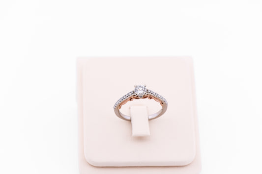 1/2ct Round Diamond Engagement Ring in Rose & White Gold