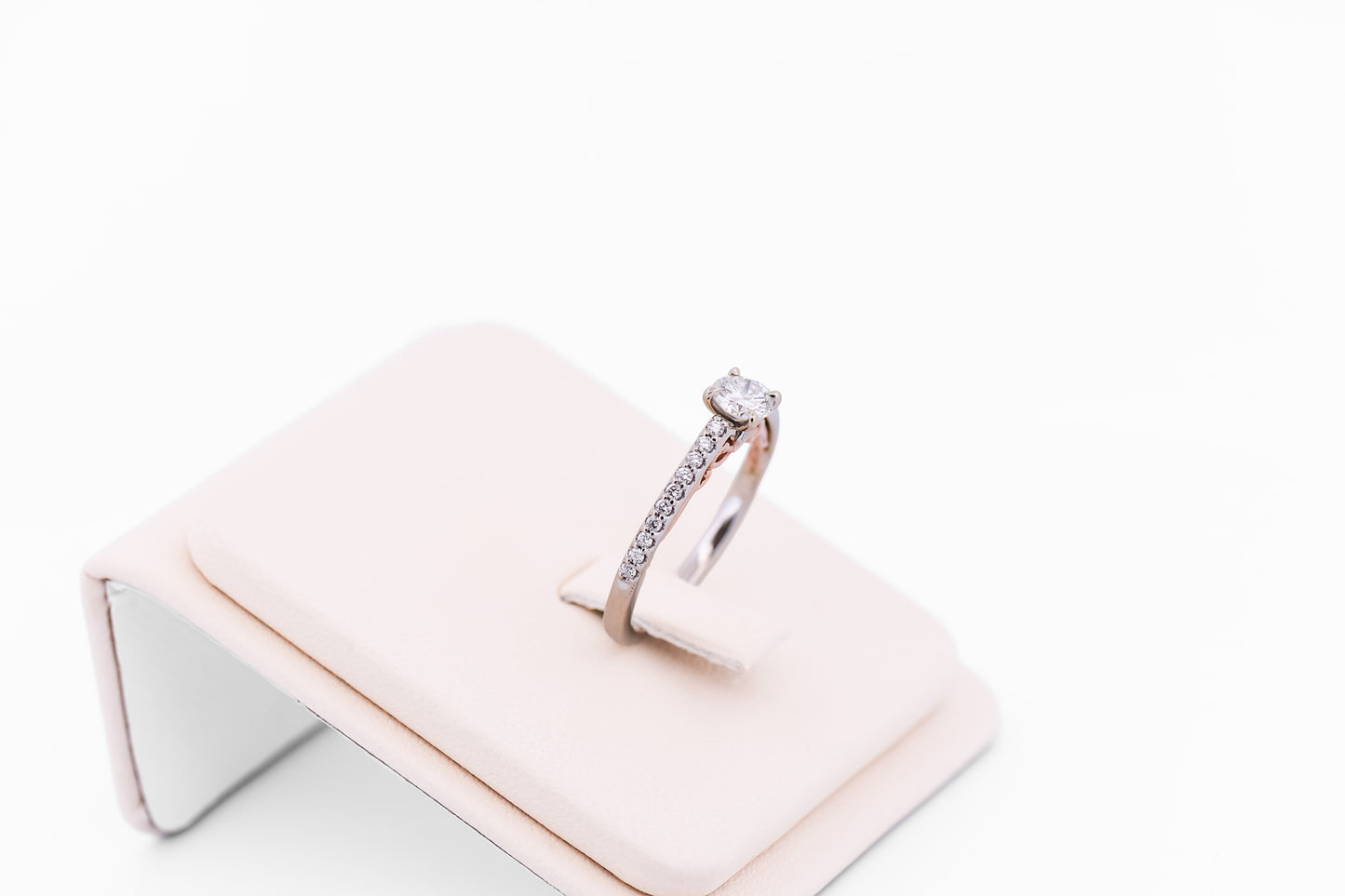 1/2ct Round Diamond Engagement Ring in Rose & White Gold