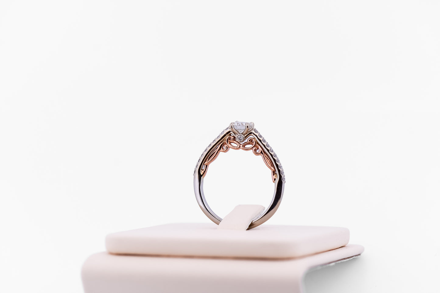 1/2ct Round Diamond Engagement Ring in Rose & White Gold