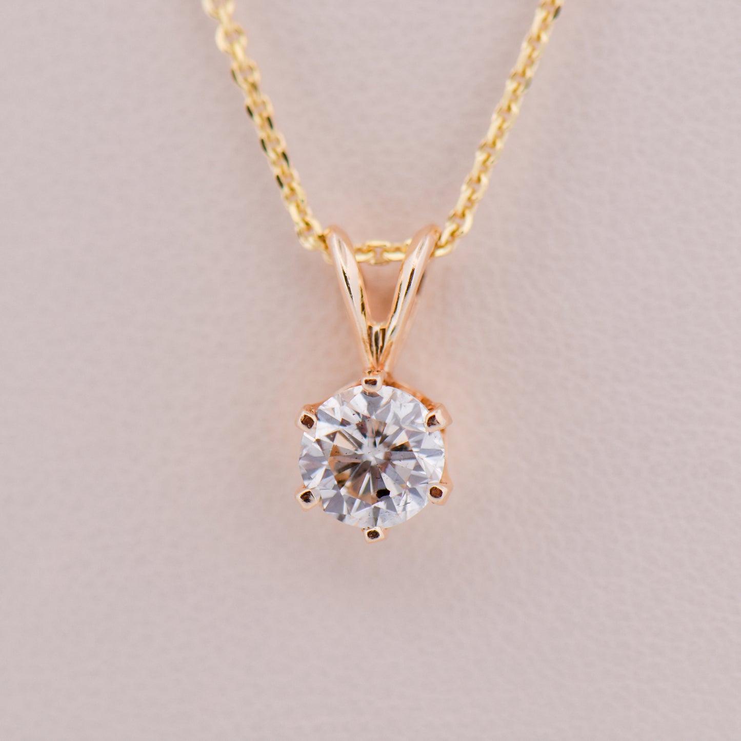 1ct Estate Diamond Pendant in Yellow Gold
