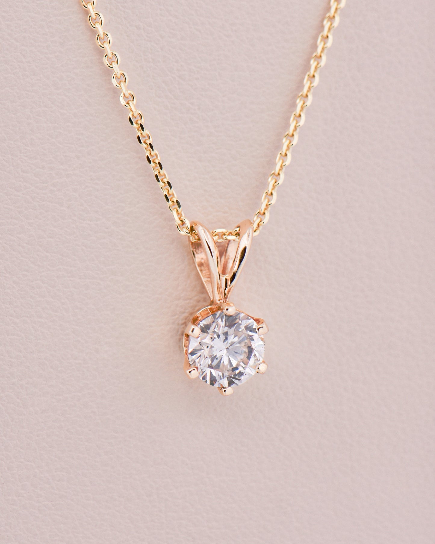 1ct Estate Diamond Pendant in Yellow Gold