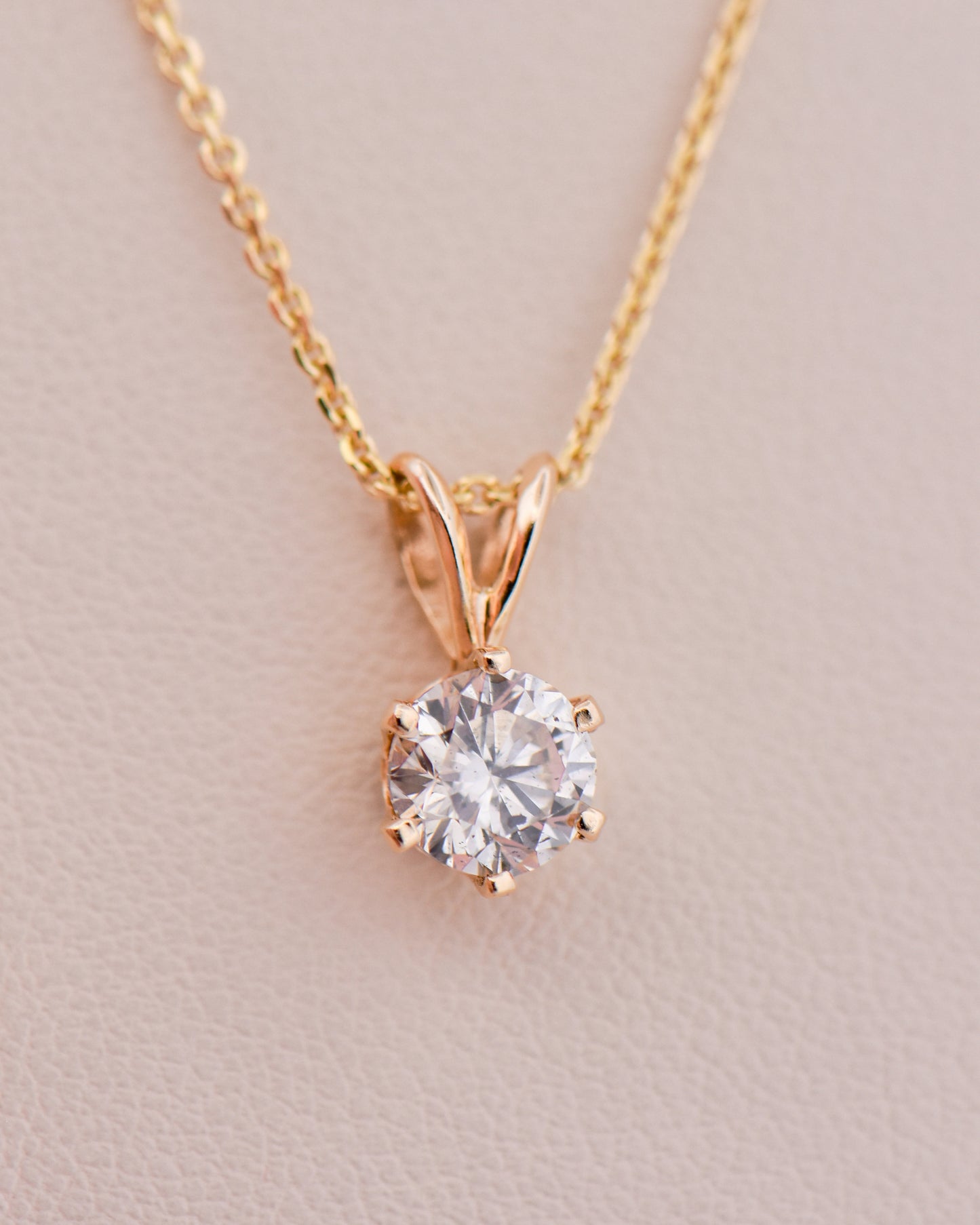 1ct Estate Diamond Pendant in Yellow Gold