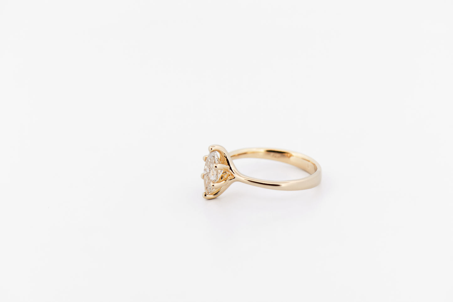 1ct Marquise Diamond Solitaire Engagement Ring in Custom Yellow Gold Setting