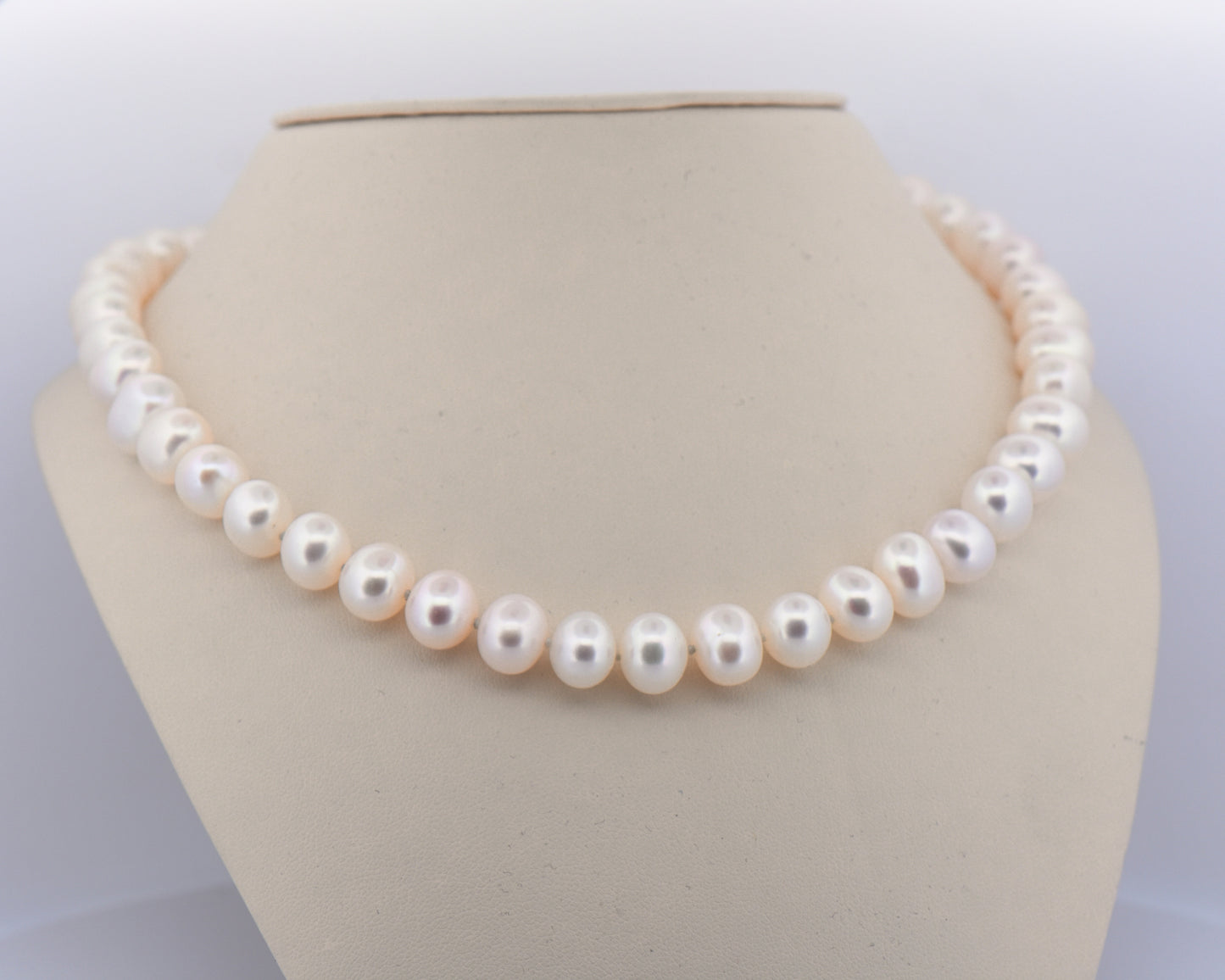 White Freshwater Pearl Strand with 14k Yellow Gold Clasp