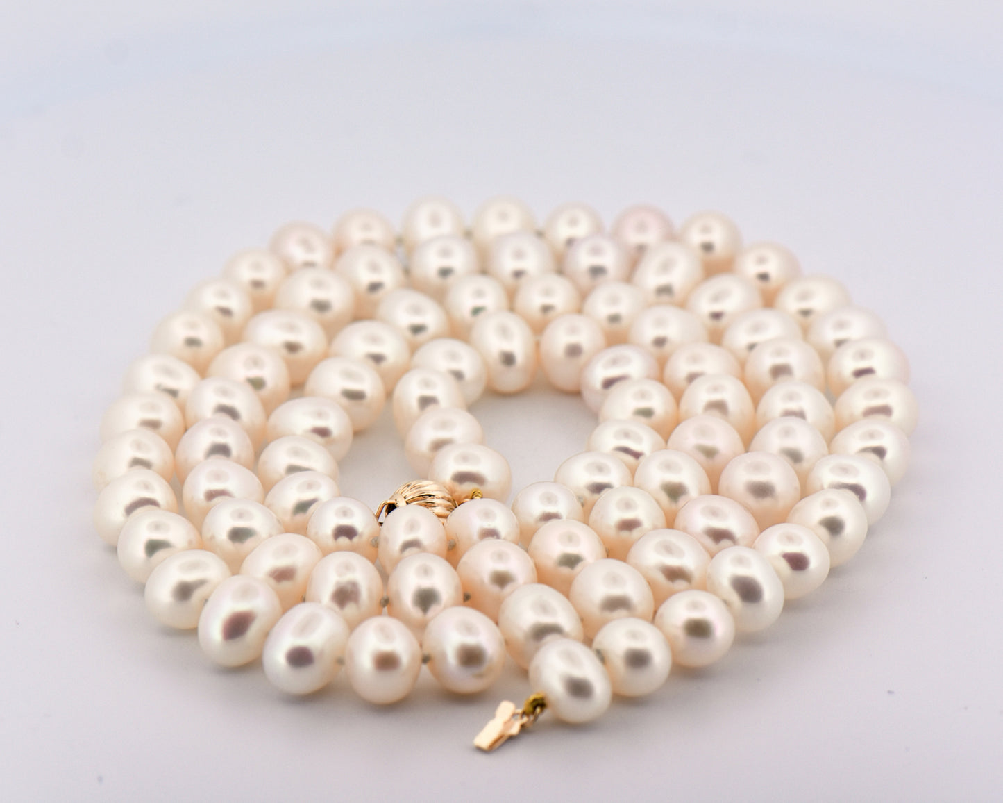 White Freshwater Pearl Strand with 14k Yellow Gold Clasp