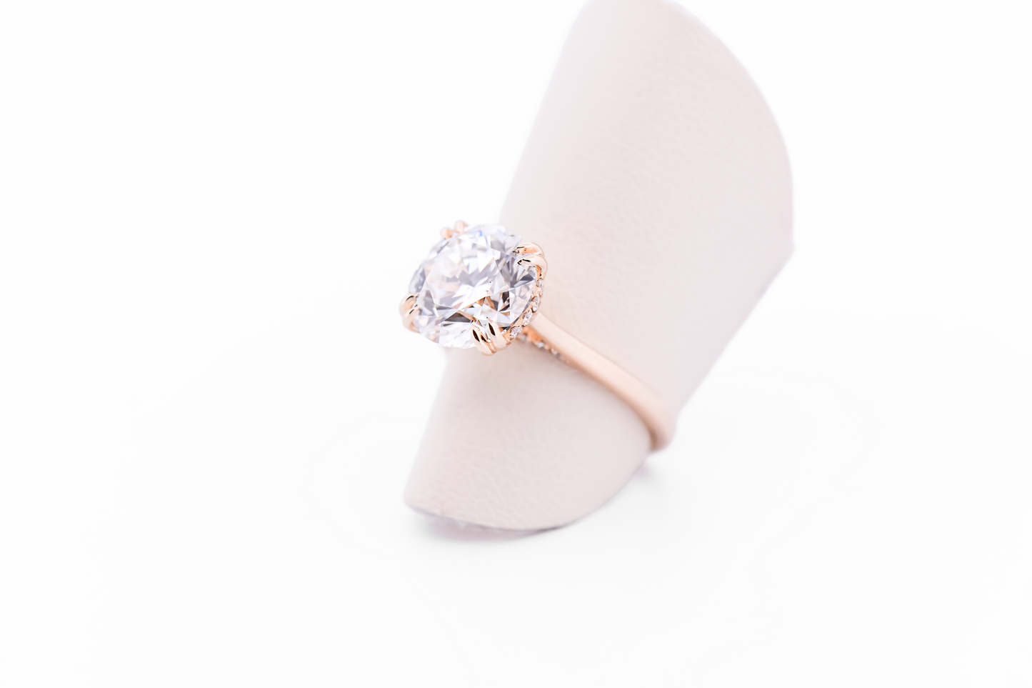 3ct Ideal Cut Lab Grown Diamond Engagement Ring with Modified Hidden Halo