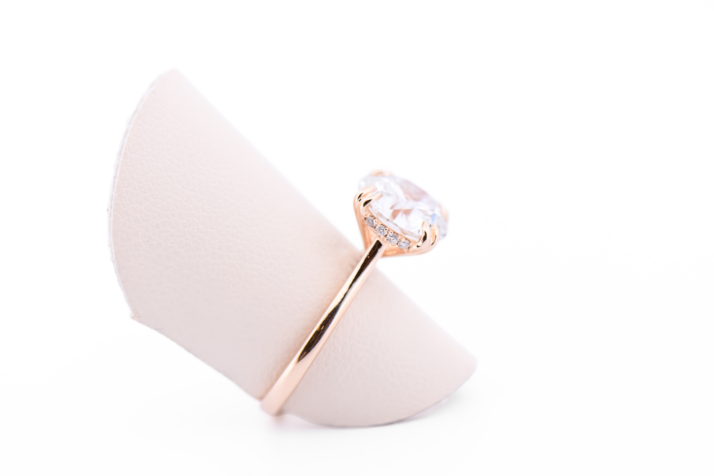 3ct Ideal Cut Lab Grown Diamond Engagement Ring with Modified Hidden Halo