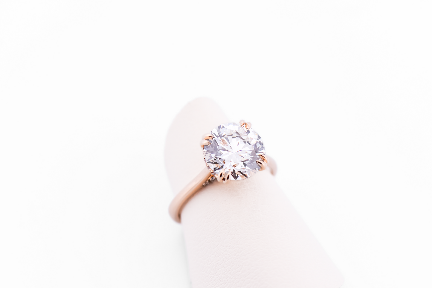 3ct Ideal Cut Lab Grown Diamond Engagement Ring with Modified Hidden Halo