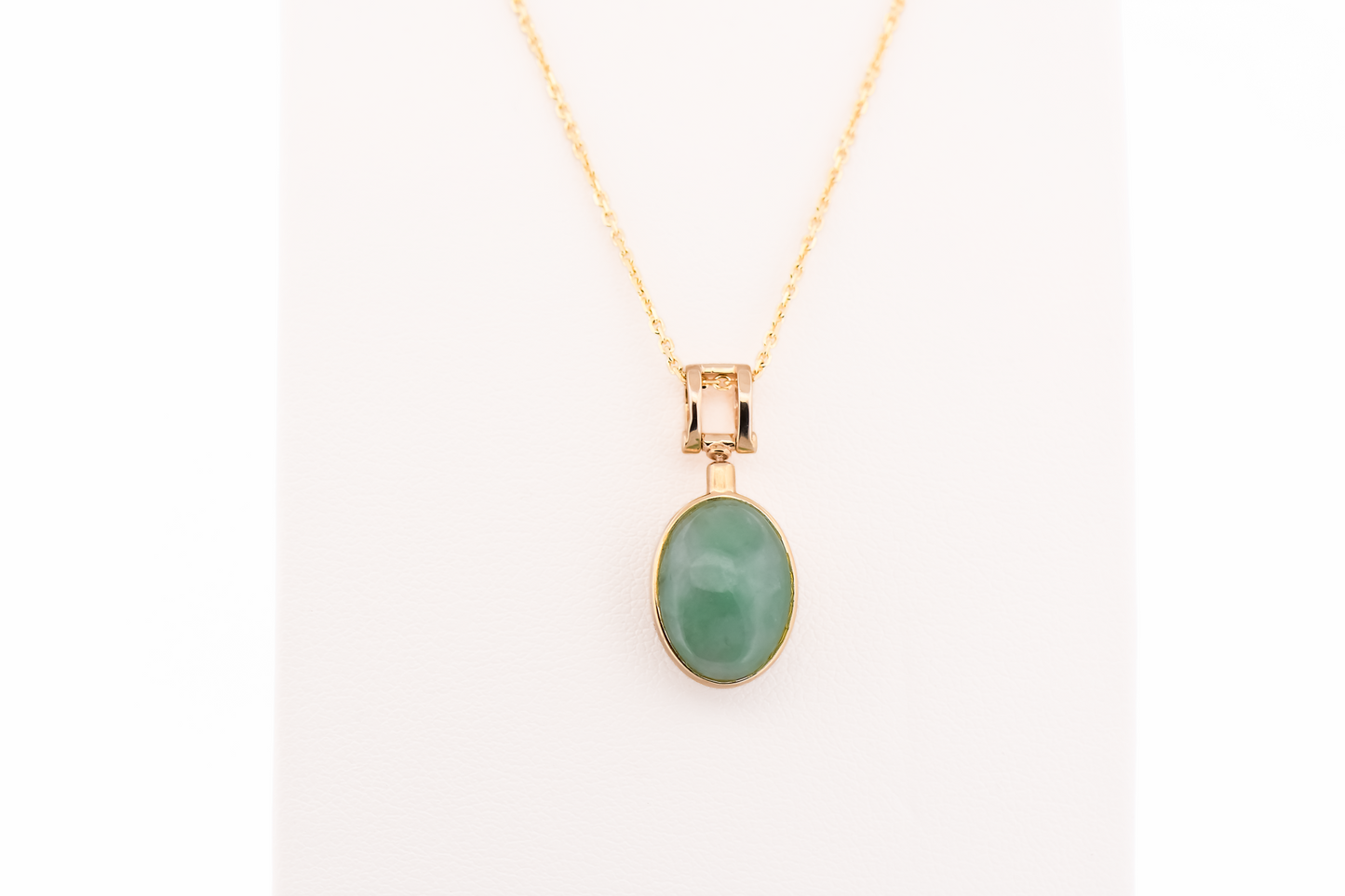 Adorable Reversible Pendant with Cabochon Green & Lavender Jade