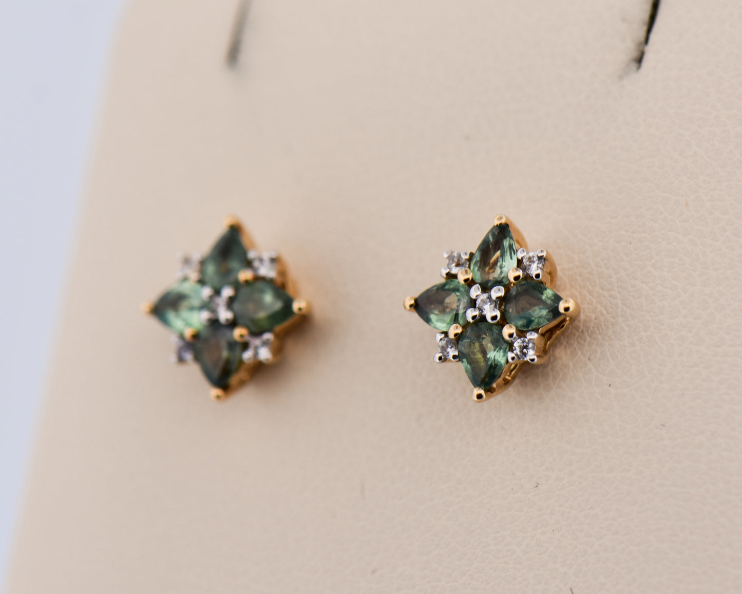 Alexandrite & Diamond Cluster Earrings