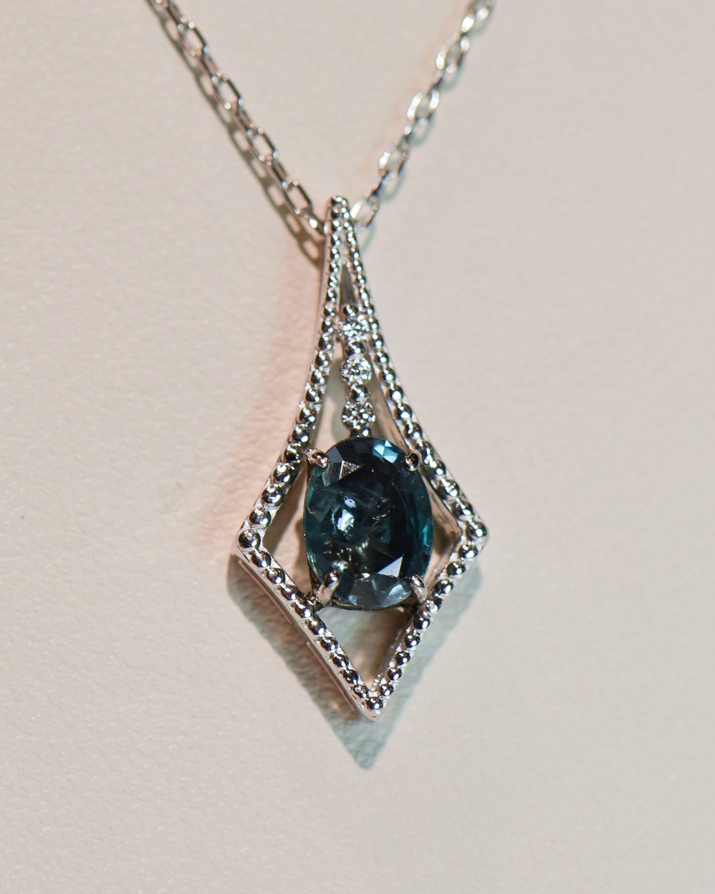 Estate Natural Alexandrite Pendant in Platinum