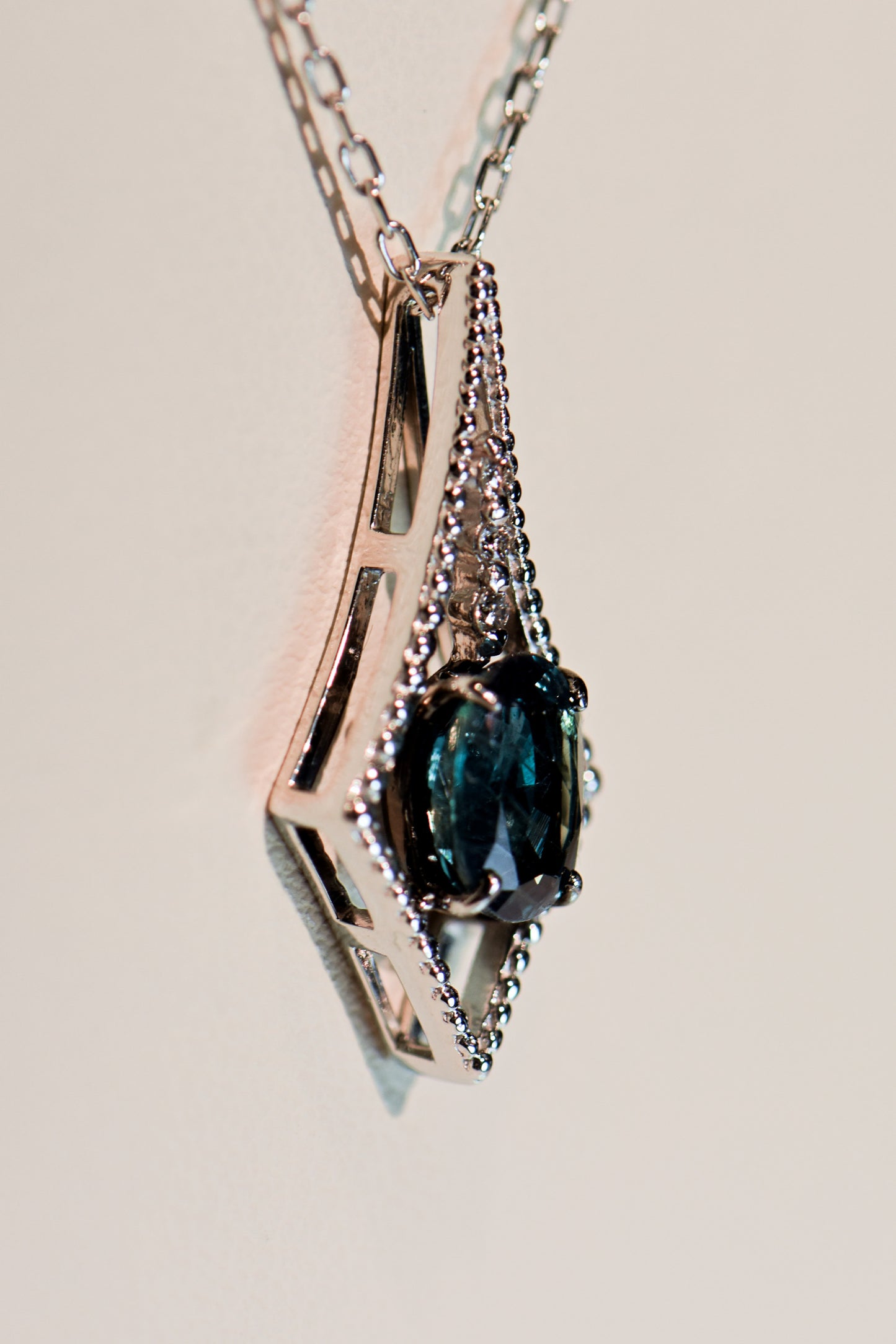 Estate Natural Alexandrite Pendant in Platinum