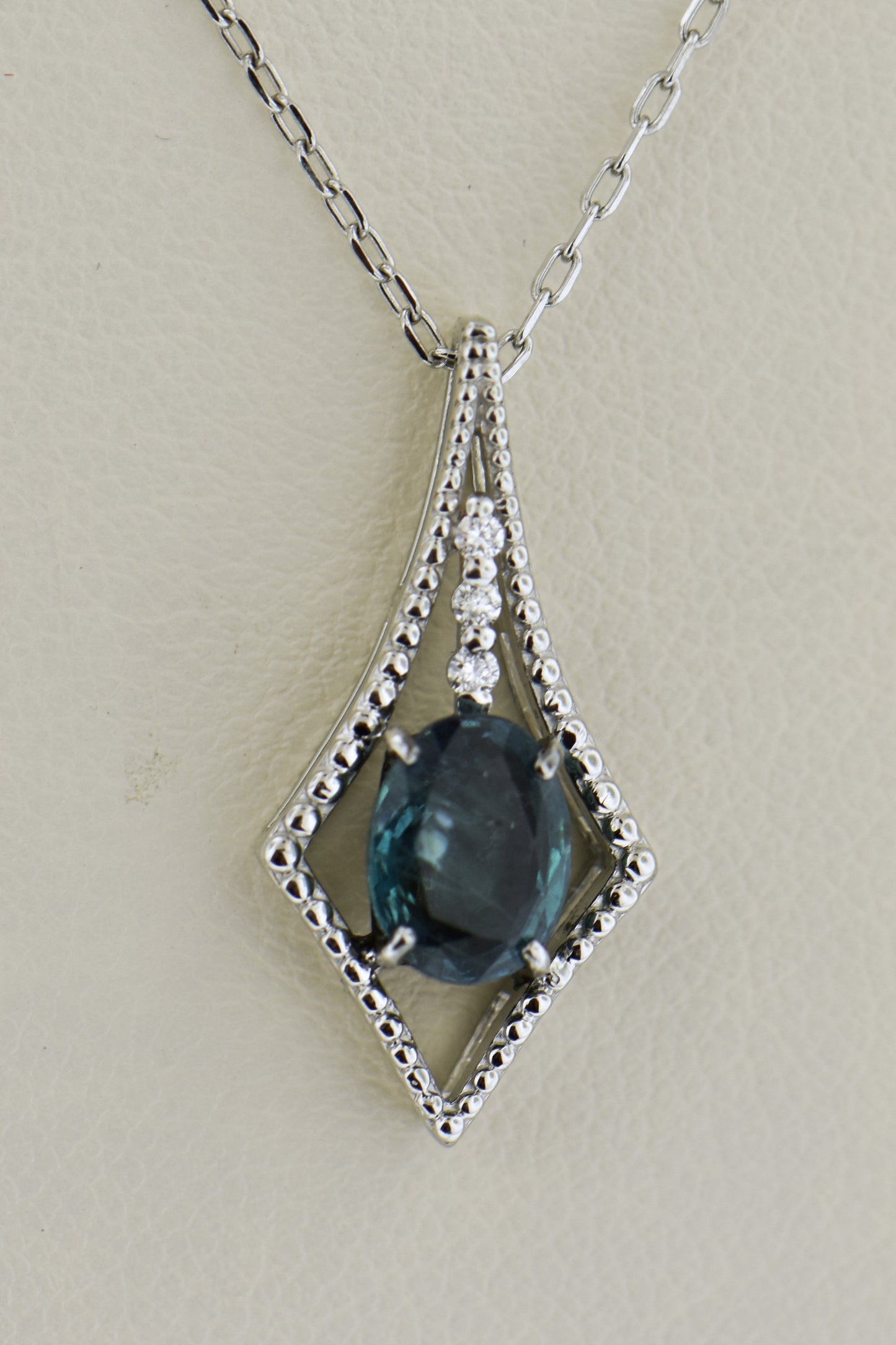 Estate Natural Alexandrite Pendant in Platinum