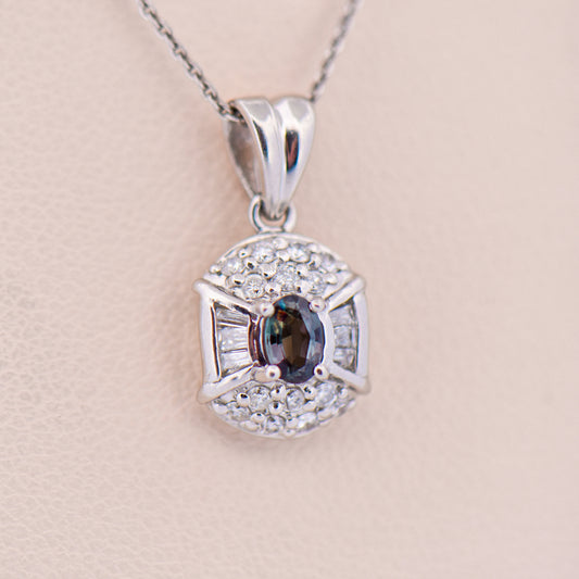 Natural Brazilian Alexandrite Pendant in Platinum