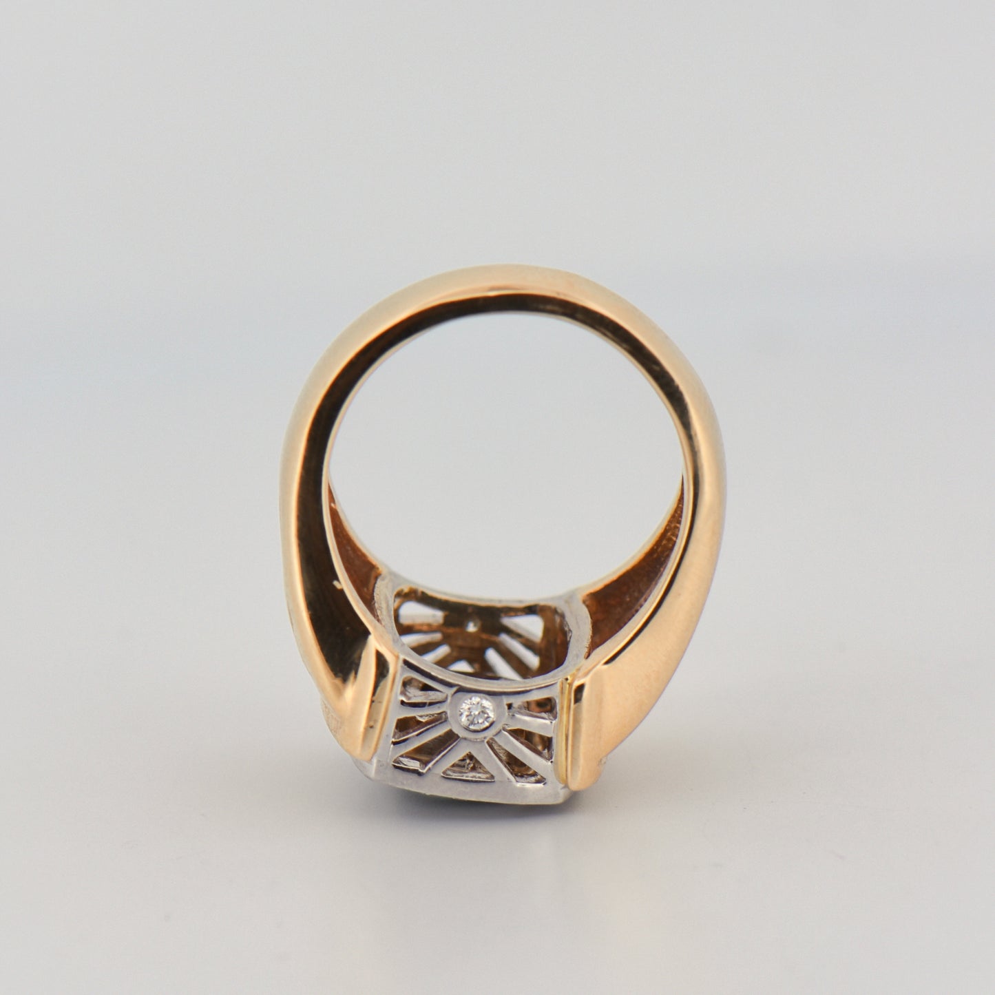Unisex Cushion 2ct Alexandrite & Diamond Ring in Two-Tone Gold