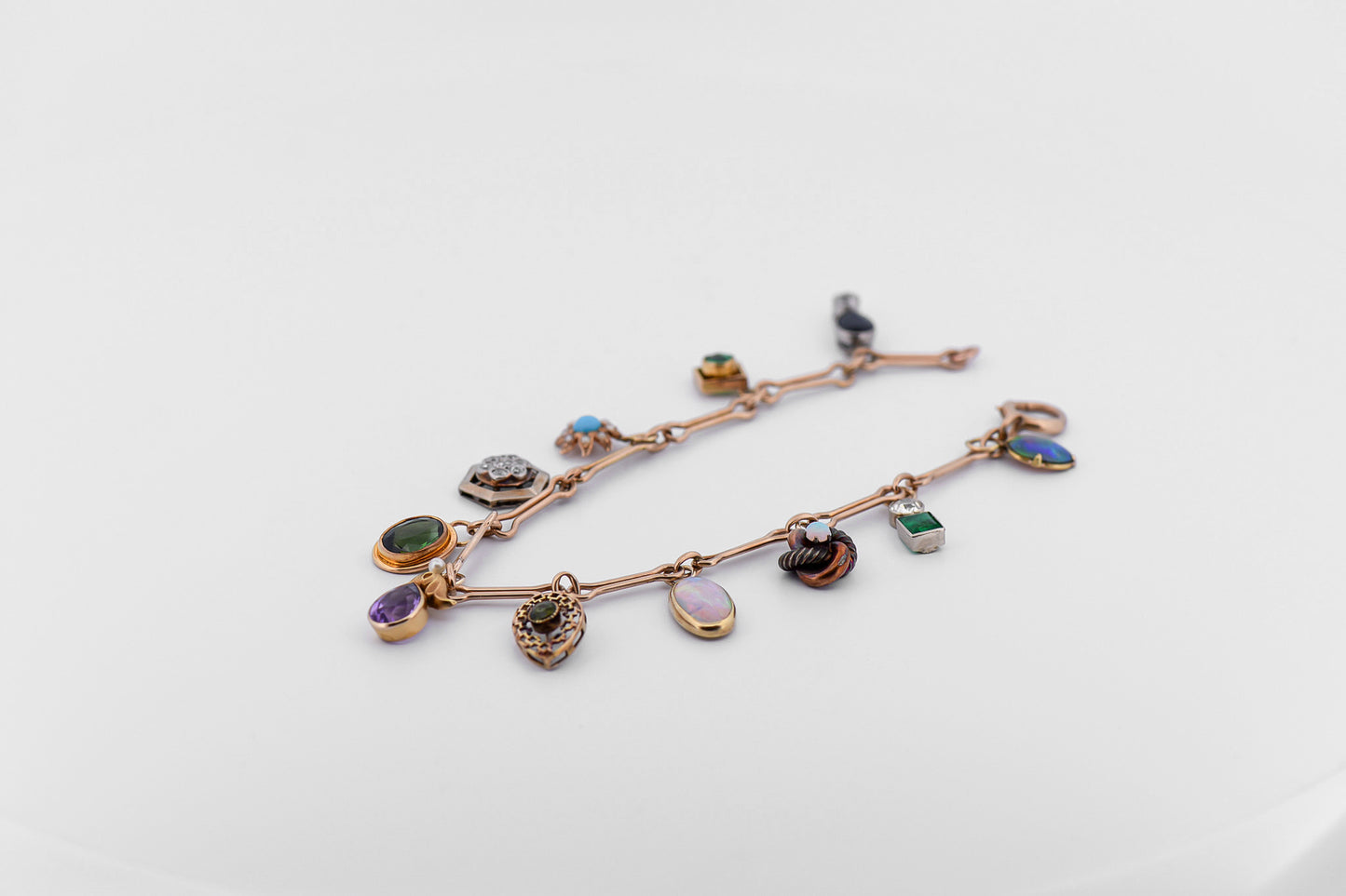 Amazing Charm Bracelet Using Repurposed Stick Pins - Black Opal, Emerald, Sapphire, Diamond and More!